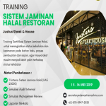 Flyer Training Halal - Justus Restaurant oleh Denasti Arrashvia